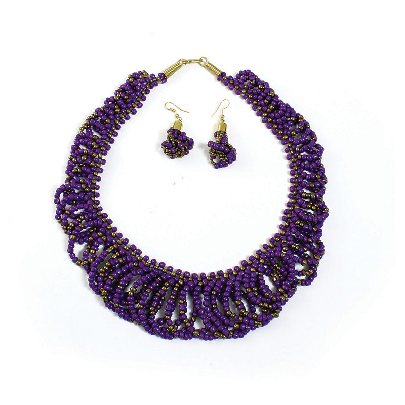 Buy Purple Semi Precious Stones Handcrafted Beaded Necklace by Kastiya  Jewels Online at Aza Fashions.