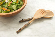 Load image into Gallery viewer, Kenyan Wood 2pc Salad Set - Animal Handle