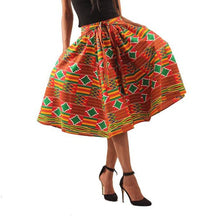 Load image into Gallery viewer, Holiday Red Kente Midi Skirt
