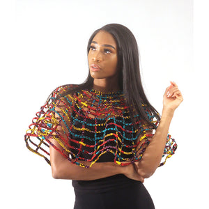 African Print Lattice Cape