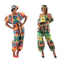 Load image into Gallery viewer, African Print Ruffle Jumpsuits