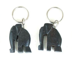 Wooden Elephant Keychain