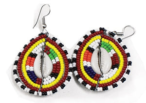 Maasai Bead Cowry Earrings