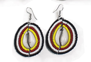 Maasai Bead Cowry Earrings