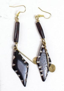 Kenyan Bone & Brass Earrings