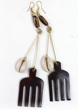 Load image into Gallery viewer, Kenyan Bone &amp; Brass Earrings