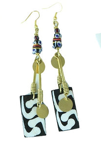 Kenyan Chic Bone & Brass Earrings