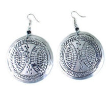 Load image into Gallery viewer, Hand-Etched Silver Metal Earrings