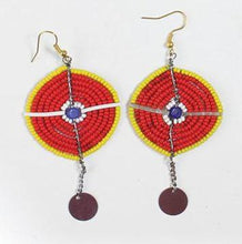 Load image into Gallery viewer, Beaded Zulu Chain Earrings