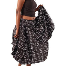 Load image into Gallery viewer, Black Mud Print Midi Skirt