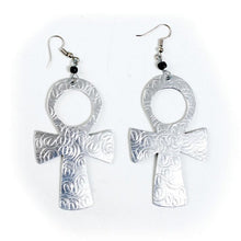 Load image into Gallery viewer, &#39;Symbol of Life&#39; Silver Ankh Earrings