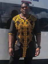 Load image into Gallery viewer, Black &amp; Gold Embroidered Tunic