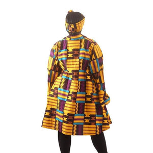 Kente Print Umbrella Jacket