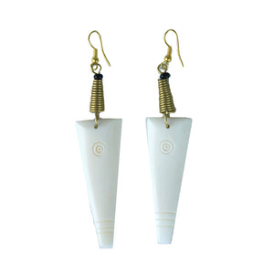 Kenyan White Bone Arrowhead Earrings