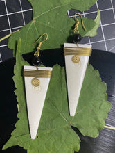 Load image into Gallery viewer, Kenyan White Bone Arrowhead Earrings