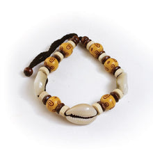 Load image into Gallery viewer, Unisex Cameroonian Wood &amp; Cowry Bead Bracelets
