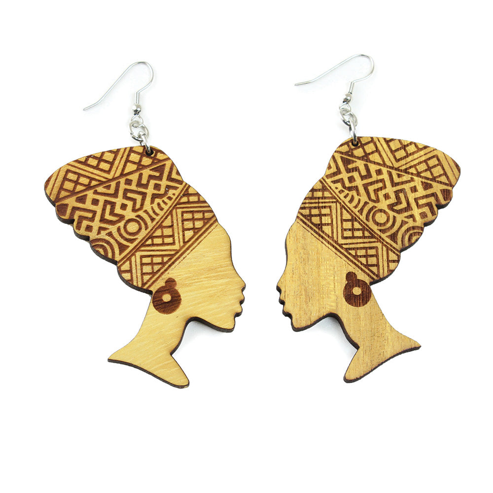 Wooden 'Mama Africa' Earrings